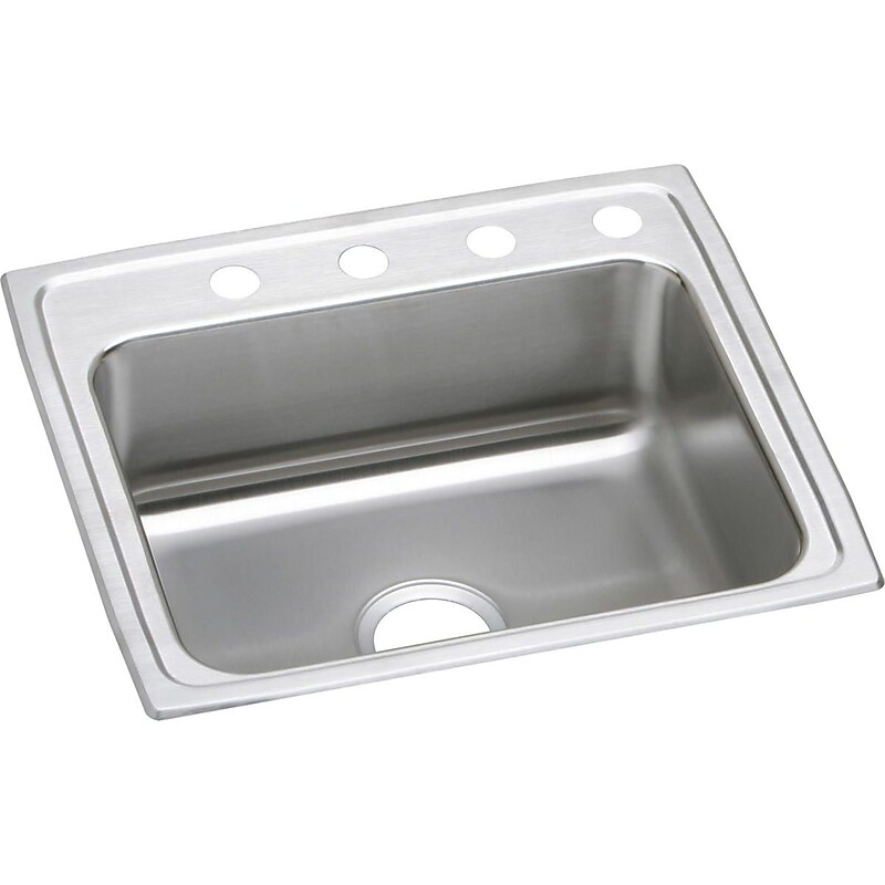 Elkay Lustertone 25" Drop In Single Basin Stainless Steel Kitchen Sink (LRAD2521553) image 1