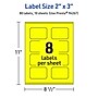 Avery Laser/Inkjet Multipurpose Decorative Edge Labels, 2" x 3", Neon Yellow, 80/Pack (94267)~#|#~6757ACE8-2D16-4190-B65E79DF158BD53B_sc7
