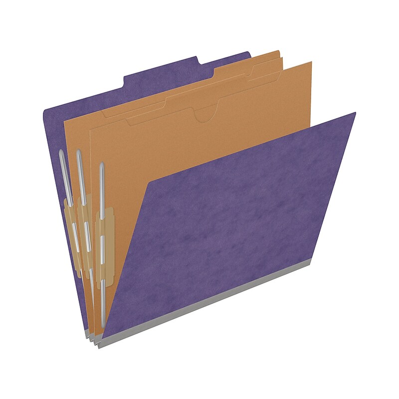 Medical Arts Press Pressboard Classification Folder, 2-Dividers, 2" Expansion, Letter Size, Purple, 10/Box (DV-T42-26-3PRP-PKT) image 1