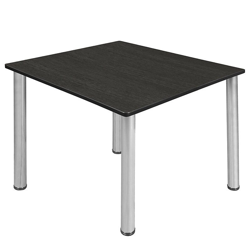 Regency Kee Square Laminate Breakroom Table, 48"D x 48"W, Ash Grey/Chrome (TB4848AGBPCM) image 1
