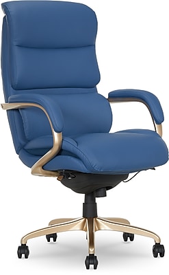 La-Z-Boy Aberdeen Ergonomic Bonded Leather Swivel Executive Chair, Blue (51545-BLU) Simolary simolary.com