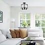 Lalia Home 3-Light 13" Farmhouse Glass and Metallic Accented LED Semi-flushmount, Matte Black (LHM-1000-BK)~#|#~675F5731-CD4E-4E87-8BFDDC9AEB76A58C_sc7