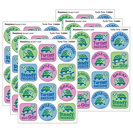 Trend Enterprises Turtle Time Raspberry Scent Scratch 'n Sniff Stinky Stickers, Multicolored, 48/Pack, 6/Packs/Bundle~#|#~67625CE9-40C2-4702-AE2AAB376BC44566_sc7