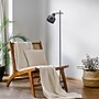 Simple Designs Sleek Essentials 54.72" Metal Floor Lamp with Round Shade, Black (LF1051-BLK)~#|#~676BC719-84C6-40A8-8CDDAE0E262C7098_sc7