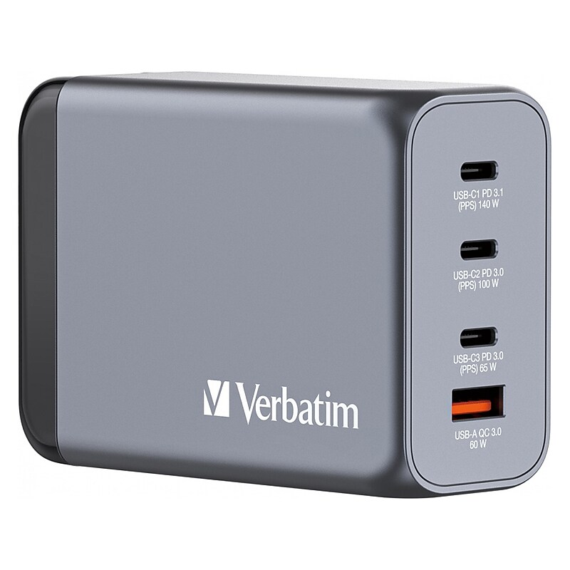 Verbatim USB Type-A/USB Type-C Wall Charger, Gray (32205) image 1