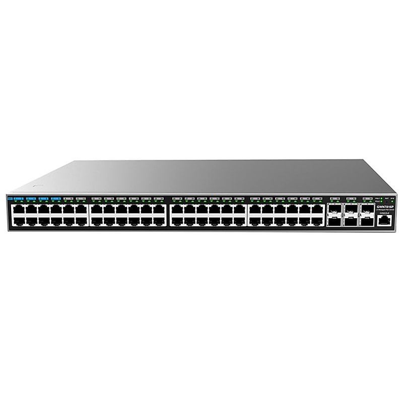 Grandstream GWN7810 Series 48-Port Gigabit Ethernet Managed Switch, 216Gbps Switching, 108Gbps Non-Blocking, Black (GWN7816P) image 1