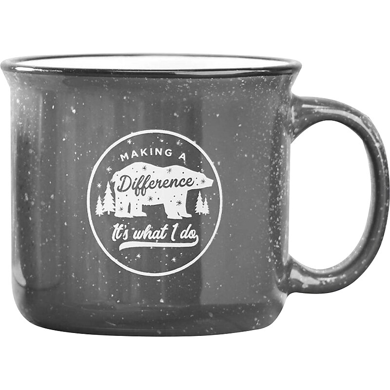Baudville "Making A Difference Is What I Do" Ceramic Coffee Mug, 13 oz., Gray/White (92996) image 1