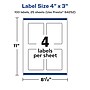 Avery Laser/Inkjet Multipurpose Rectangle Labels, 4" x 3", White, 100 Labels/Pack (94252)~#|#~677FE3F1-917C-4B13-8CE34A6E11563E1F_sc7