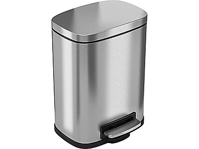 HLS Commercial Stainless Steel Step Trash Can with Hinged Lid, 1.32-Gallon, Silver (HLSS01R) Sansujyuku sansujyuku.com