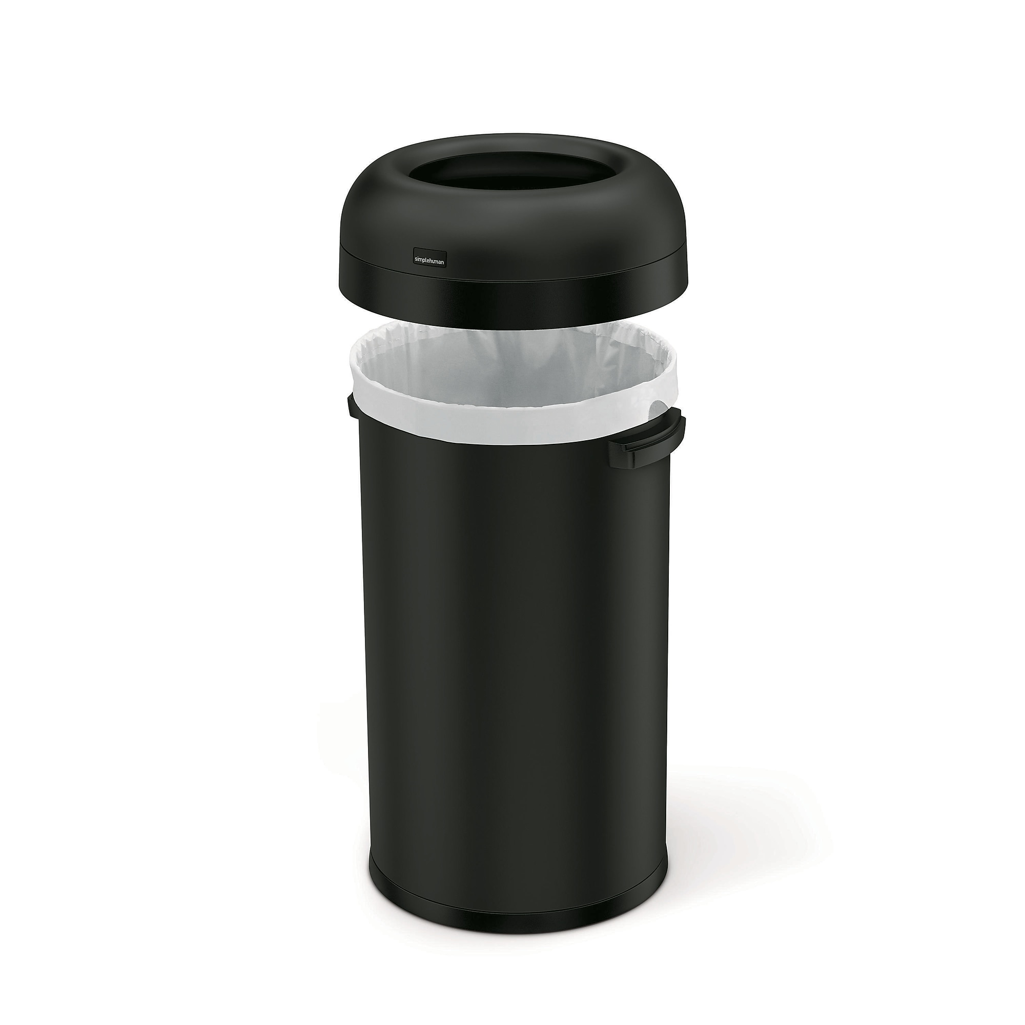 simplehuman Commercial Bullet Steel Trash Can with Open Lid, 16 Gallon, Matte Black (CW1496) Sansujyuku sansujyuku.com