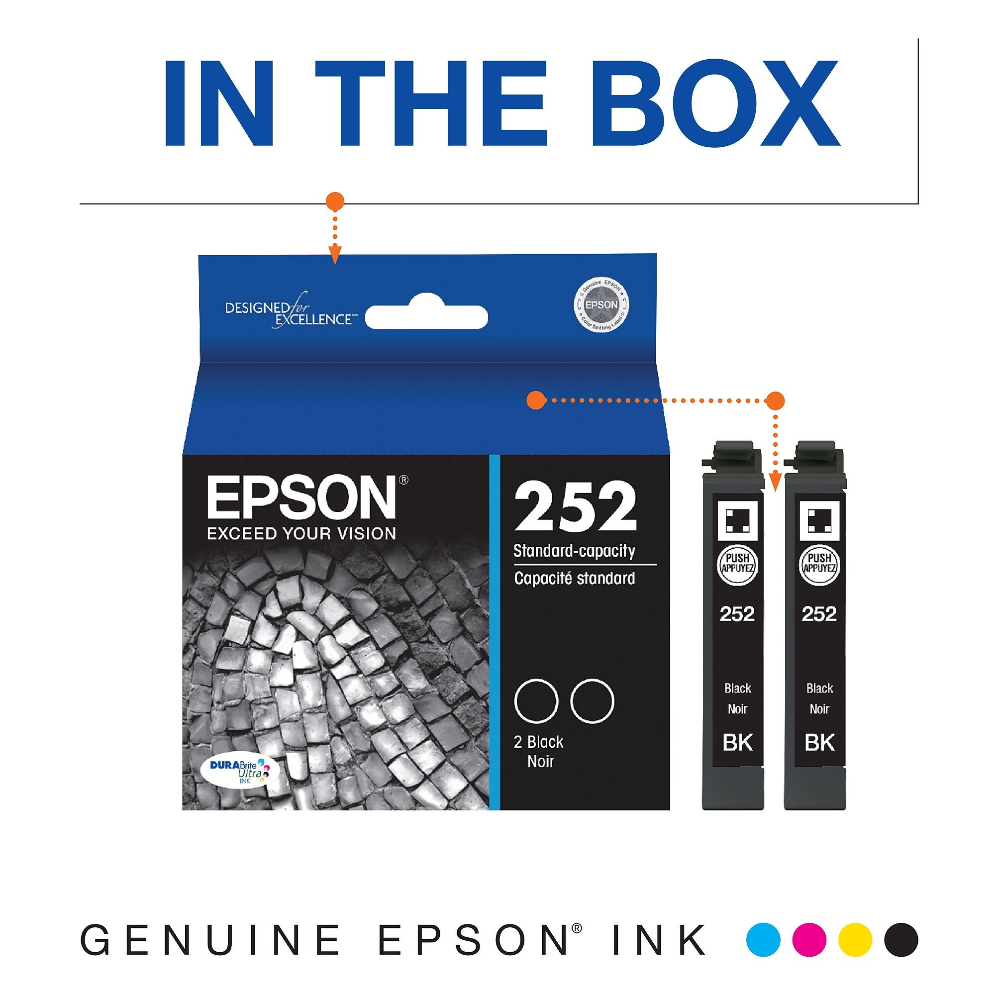 Epson T252 Black Standard Yield Ink Cartridge, 2/Pack Sansujyuku sansujyuku.com