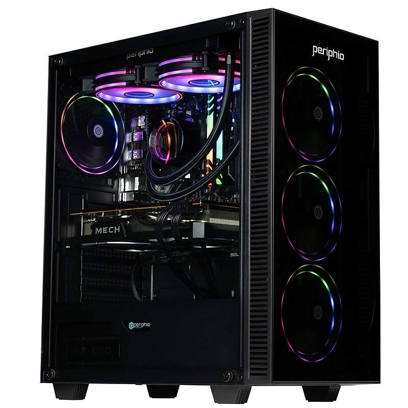 Periphio Firestorm Gaming Desktop Computer, AMD Ryzen 5, Radeon RX 7600, 16GB RAM, 1TB SSD, Windows 11 Home image 1