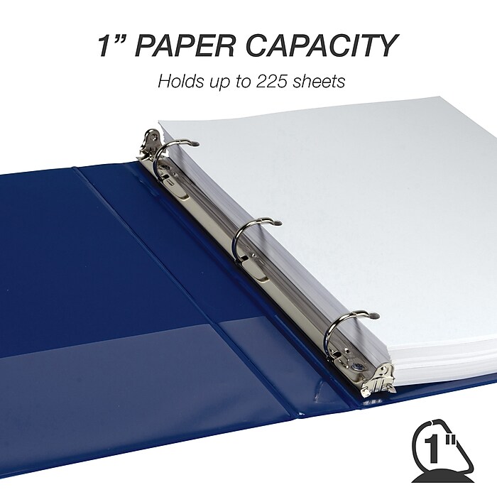 Samsill Durable 3 Inch Binder, Made in the USA, D Ring Binder, Customizable Clear View Binder, Yellow, Holds 625 Pages