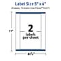 Avery TrueBlock Laser/Inkjet Rectangle Multipurpose Labels, 5" x 6", White, 20/Pack (94257)~#|#~67952A63-CA61-4048-9059FBCC54499FEF_sc7