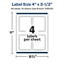 Avery Laser/Inkjet Rectangle Waterproof Multipurpose Labels, 3.3333"  x 4", White, 40/Pack (94223)~#|#~679564D2-6E9F-4868-B0B5FDC5C66C8416_sc7