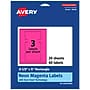 Avery Rectangle Laser/Inkjet Multipurpose Labels, 2.5" x 5", Neon Magenta (60/Pack)~#|#~67A6F247-88B8-4EA6-BC9D9709979B4811_sc7