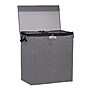 Household Essentials Collapsible 2 Compartment Laundry Sorter with Lid, Fiberboard, Gray (HH5622)~#|#~67A794C7-C2B0-4FB5-B247577E71539841_sc7