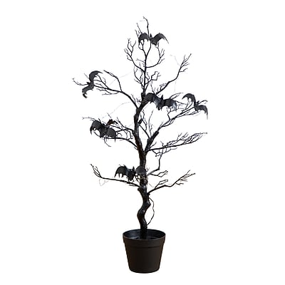 Nearly Natural Pre-Lit Artificial Halloween Black Spooky Twig Tree - Thumbnail 2