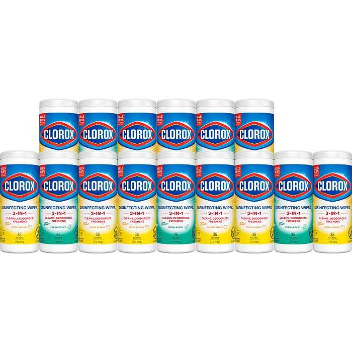 Clorox Value Pack Disinfecting Wipes, 35 Wipes/Container, 15