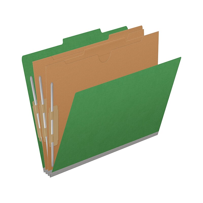 Medical Arts Press Pressboard Classification Folder, 2-Dividers, 2" Expansion, Letter Size, Moss Green, 10/Box image 1