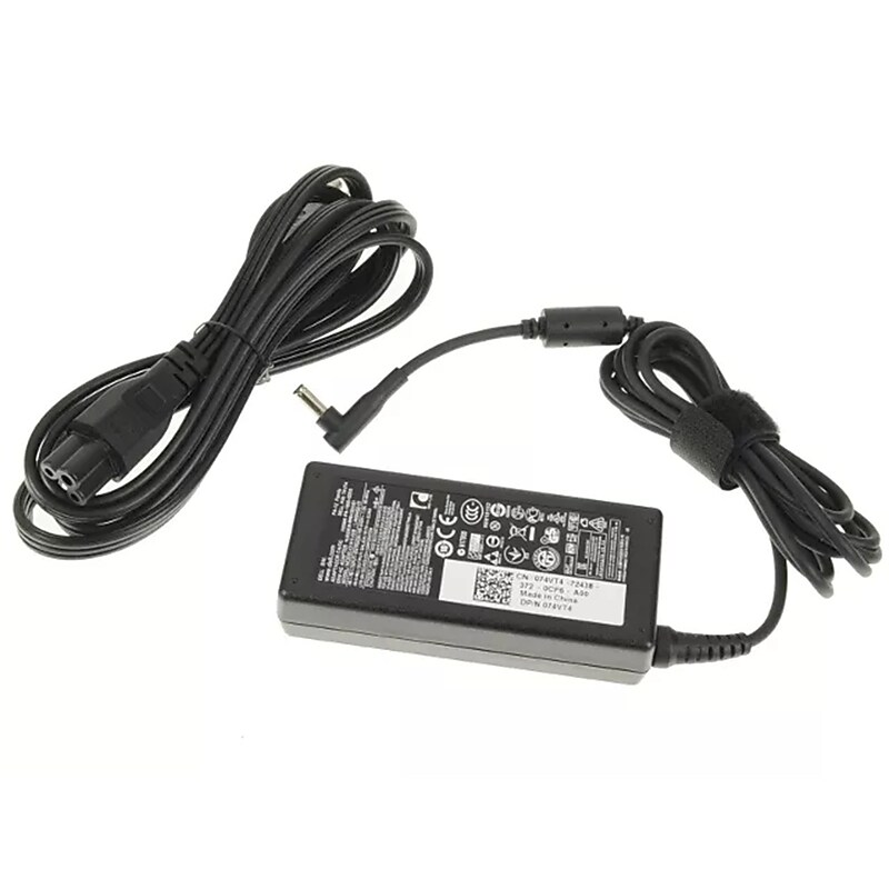 Dell 65W AC Adapter Charger for Inspiron/XPS Laptop, Black (74VT4) image 1