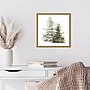 Amanti Art Vintage Wooded Holiday Trees in Snow by Katie Pertiet Framed Canvas Wall Art Print, 16" x 16" (A42675339742)~#|#~67C75378-3397-45CF-A433ED540CCF2DAE_sc7
