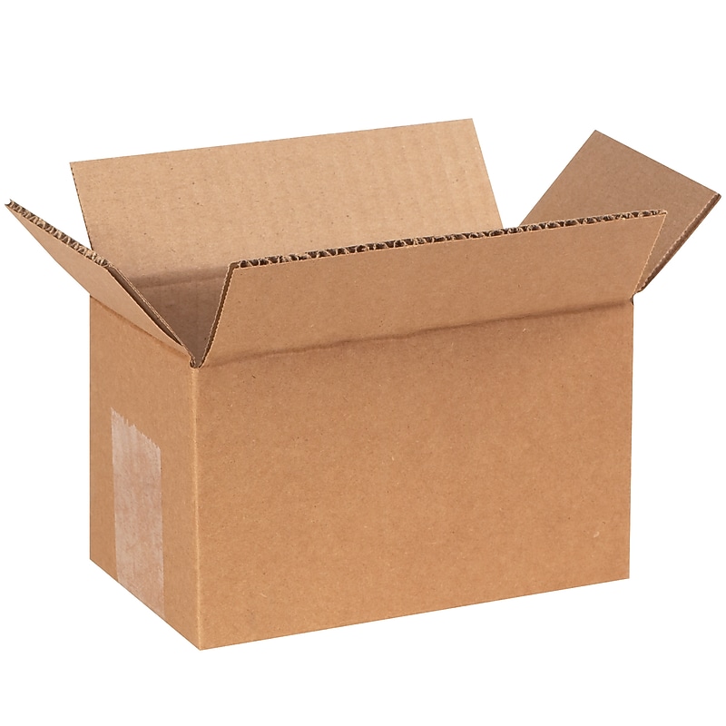 7" x 4" x 4" Heavy Duty Shipping Boxes, 32 ECT, Kraft, 25/Pack (BS070404) image 1