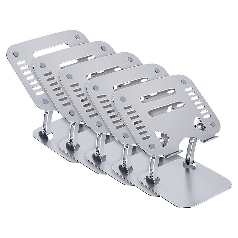OTM Essentials 10.62" x 9" Aluminum Laptop Riser Stand, Silver, 5/Pack (OB-A2A-5PK) image 1