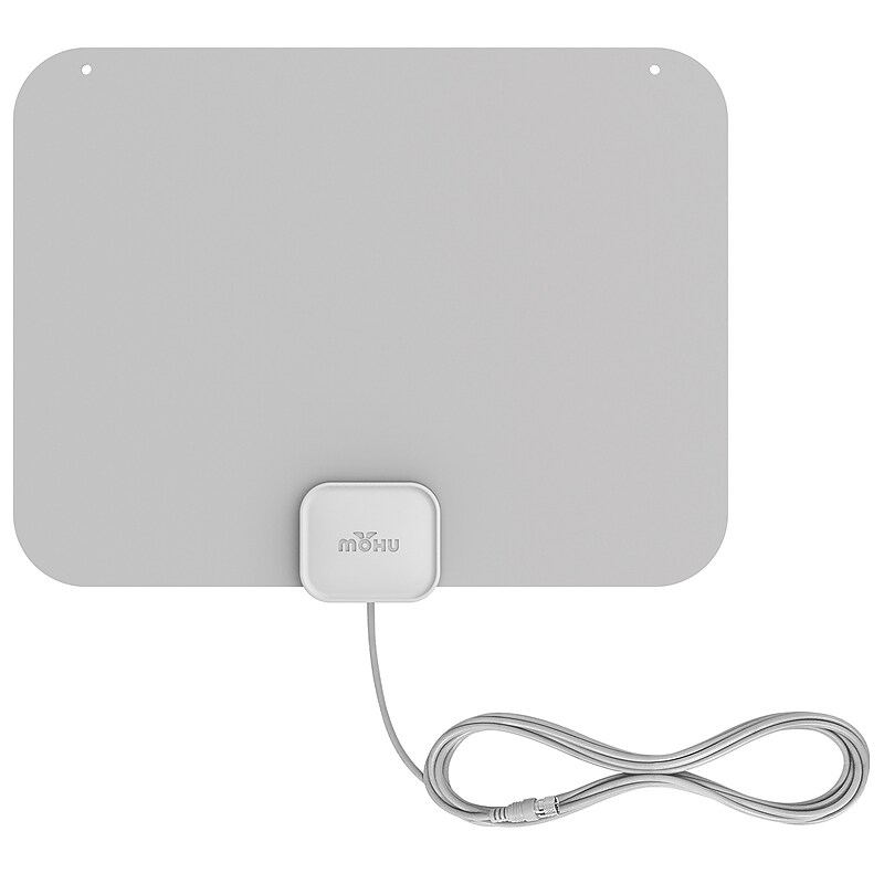 Mohu Leaf Ultra-Thin Multi-Directional Indoor TV Antenna with 40-Mile Range & 12-ft. Cable, Warm Grey (LEAF) image 1