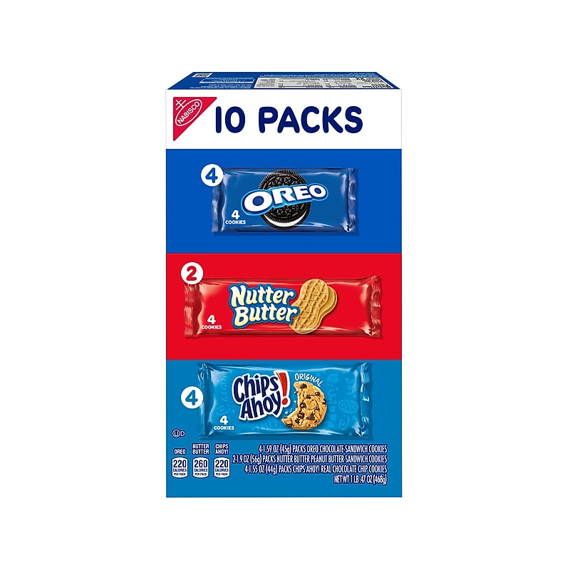 Nabisco Cookies Variety Pack, 16.36 oz., 10 Packs/Box (4400007836) image 1