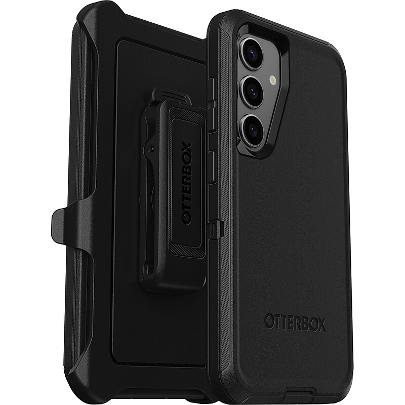 OtterBox Defender Holster Case for Galaxy S24, Shock Absorbing, Black (77-94478) image 1