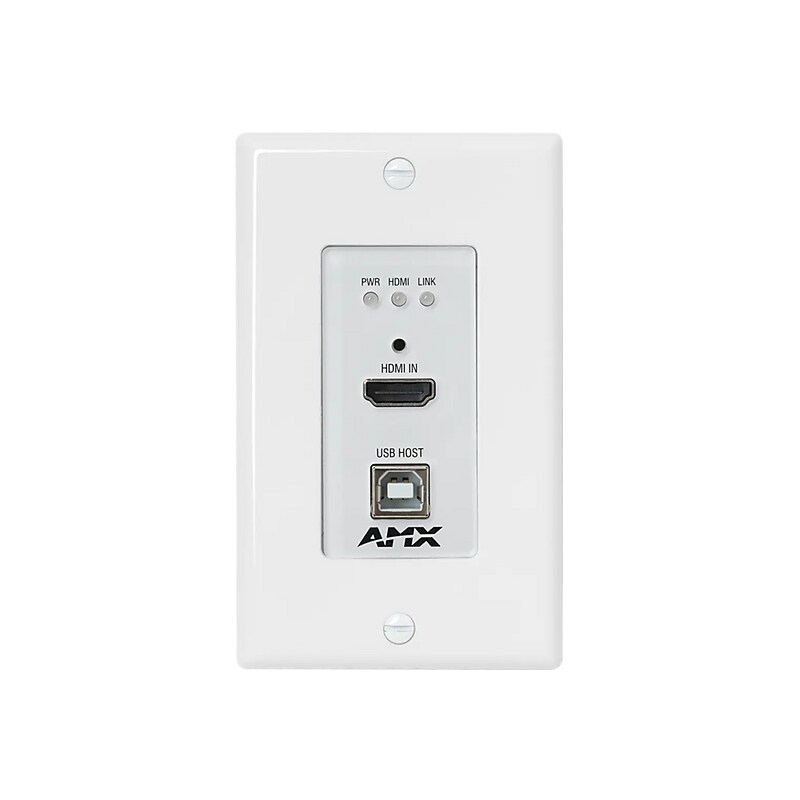 AMX DXLink Single Gang Box, HDMI Wallplate Transmitter, White (AMX-VTT0001W) image 1