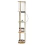 Simple Designs Etagere Organizer Storage 62.5" Floor Lamp with 2 USB Charging Ports and 1 Charging Outlet, Tan (LF2010-TAN)~#|#~67E30969-7912-4E12-86DC562F4D811E71_sc7