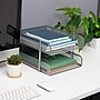 Mind Reader Metal Mesh Front Loading Stackable Letter Tray, Letter/Legal Size, Silver (CSTACK2-SIL)~#|#~67E319C0-D679-4D96-A7EBB3A000AA2479_sc7