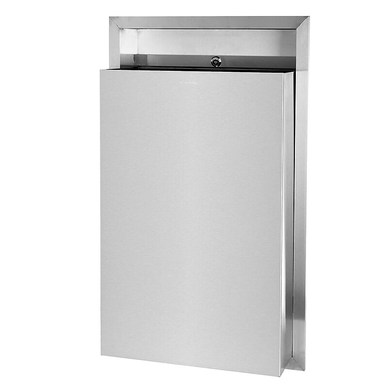 Alpine Industries Metal Indoor Trash Can, 12 Gallon, Stainless Steel (493) image 1
