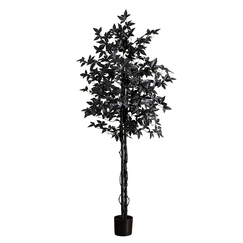 Nearly Natural Artificial Halloween Black Maple Tree, 6' (T5157) image 1