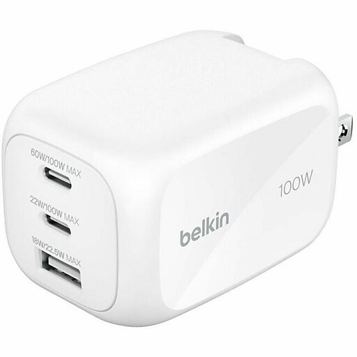 Belkin BoostCharge Pro GaN Wireless Charging Station, 100W, White