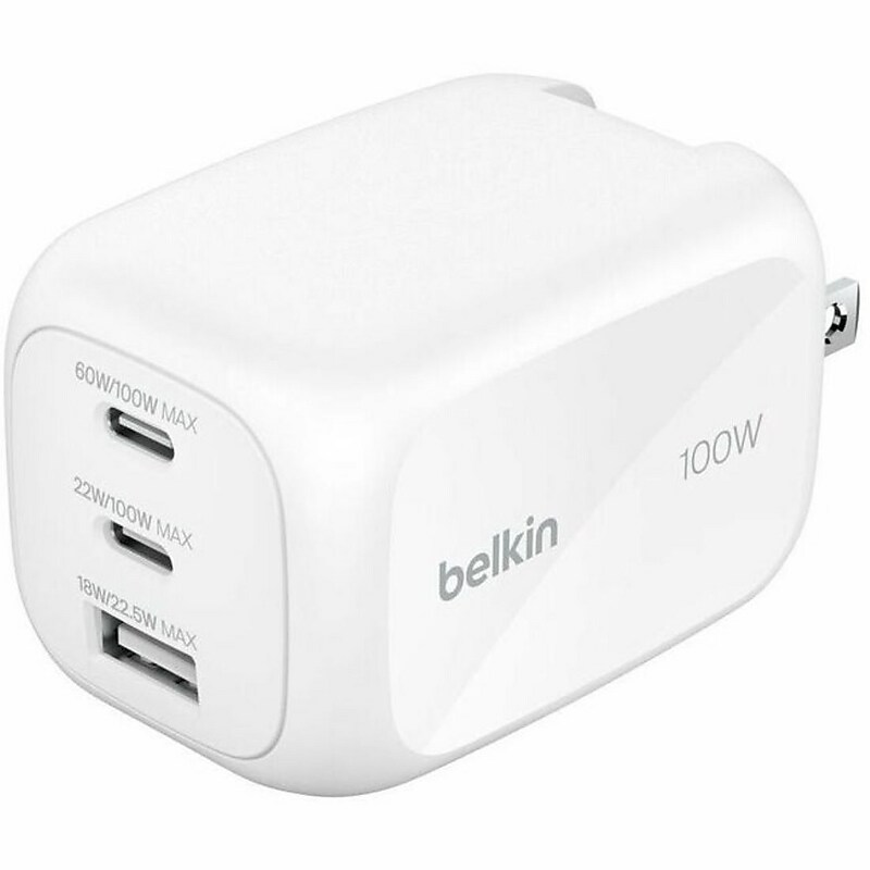 Belkin BoostCharge Pro GaN Wireless Charging Station, 100W, White (WCH016DQWH) image 1