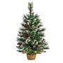 Nearly Natural Snow Tipped Pine and Berry Artificial Christmas Tree, 2' (T3326)~#|#~67F56FB7-AFC1-45A0-9A42FBFAC6801608_sc7