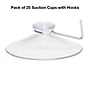 Excello Brands Suction Cups with Hooks, Clear, 25/Pack (SC-25PK)~#|#~67FB500F-D087-4AE0-8E62267660B35F98_sc7