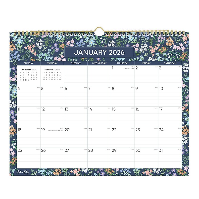 2026 Blue Sky Blue Sky 15" x 12" Monthly Wall Calendar, Ekaterina (158072) image 1
