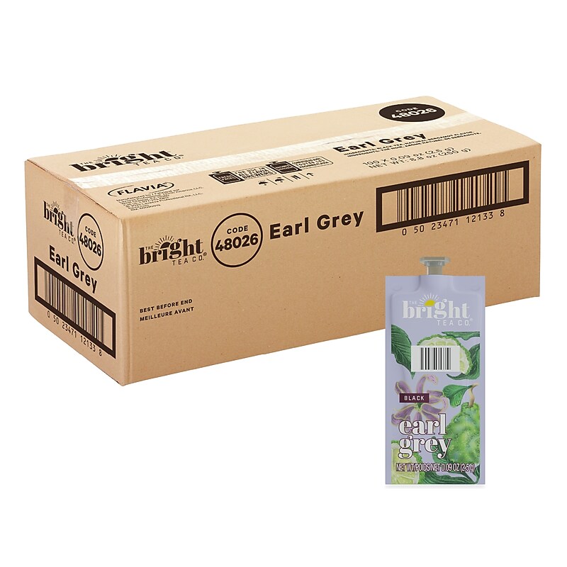 The Bright Tea Co. Earl Grey Black Tea, Flavia Freshpacks, 100/Carton (B506) image 1