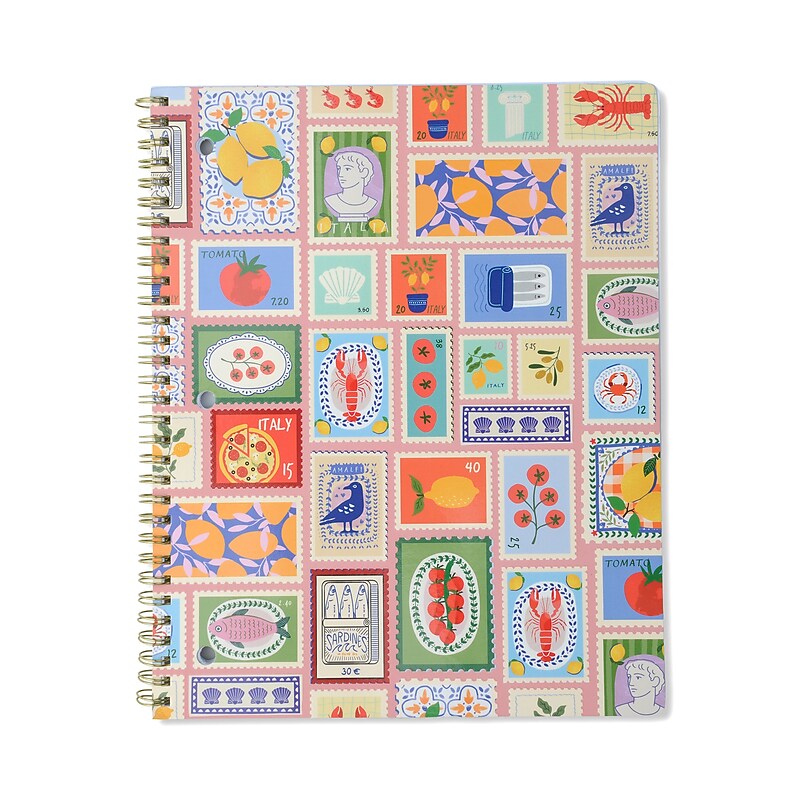 DesignWorks Ink Dreaming of Italy 1-Subject Notebook, 8.5" x 10.5", College Ruled, 160 Sheets, Assorted Colors (TTWSA-119ST) image 1