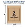 Avery Laser/Inkjet Rectangle Multipurpose Labels, 7.75" x 3.25", Kraft Brown, 200 Labels/Box ( 94260)~#|#~680DB39F-58C9-468C-A5A56BEF07B4C251_sc7