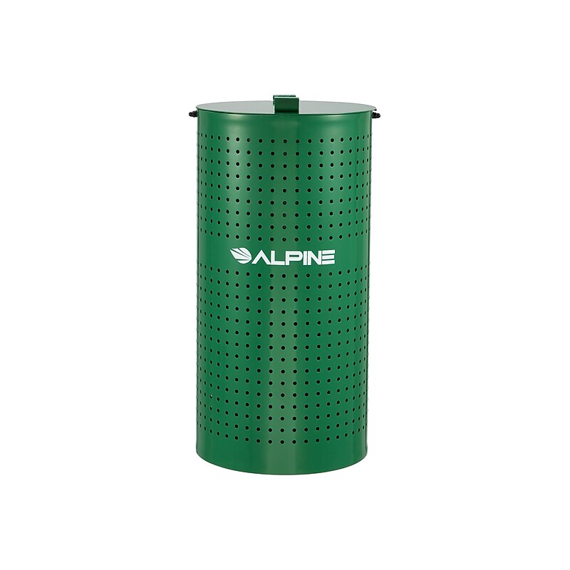 Alpine Industries Steel Pet Waste Disposal Bin with Odor Control Lid, 13.5 Gallon, Green (ALP4005-01) image 1