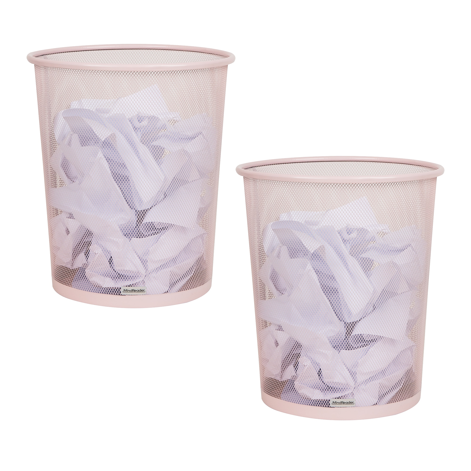 Mind Reader Metal Mesh Trash Can Without Lid, 4.4 Gallon, Pink, 2/Pack (2CIRGA-PNK) Sansujyuku sansujyuku.com