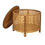 Storied Home Bamboo and Rattan Round Accent Storage Table, Natural (EC1676)~#|#~68217B79-DFAD-45FE-B8AB9B451BBE568F_sc7