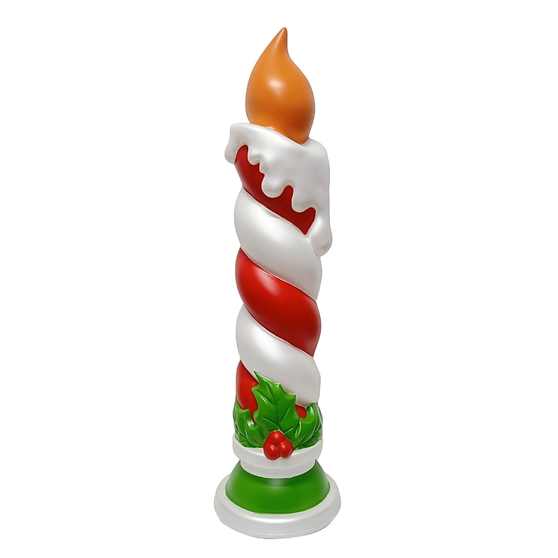 Fraser Hill Farm 40” Candle with Holly Christmas Blow Mold (FFBM-1CND-MLT) image 1