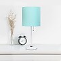 Simple Designs 19.5" LED Table Lamp, White/Aqua Shade (LT2024-AOW-CCLB)~#|#~68243C2E-AD3F-4048-AD44C31BCD57D76A_sc7