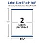 Avery TrueBlock Laser/Inkjet Rectangle Multipurpose Labels, 5" x 8-1/8", White, 100/Box (94259)~#|#~6824A910-35B1-4E1A-959F8CC5068A99BD_sc7